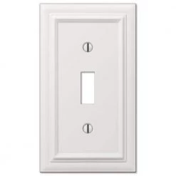 Continental 1 Gang Toggle Metal Wall Plate - White by AMERELLE