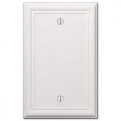 Ascher 1 Gang Blank Steel Wall Plate - White by AMERELLE