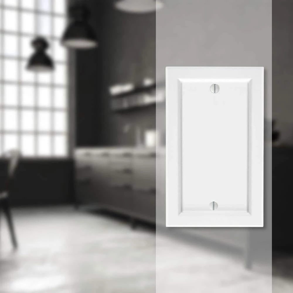 Woodmore 1 Gang Blank Wood Wall Plate - White by AMERELLE 2 Woodmore 1 Gang Blank Wood Wall Plate - White by AMERELLE - Image 2