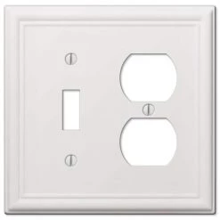 Ascher 2 Gang 1-Toggle and 1-Duplex Steel Wall Plate - White by AMERELLE
