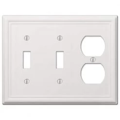 Ascher 3 Gang 2-Toggle and 1-Duplex Steel Wall Plate - White by AMERELLE