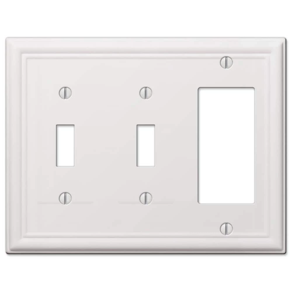 Ascher 3 Gang 2-Toggle and 1-Rocker Steel Wall Plate - White by AMERELLE 1 Ascher 3 Gang 2-Toggle and 1-Rocker Steel Wall Plate - White by AMERELLE