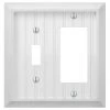 Cottage 2 Gang 1-Toggle and 1-Rocker Composite Wall Plate - White by AMERELLE