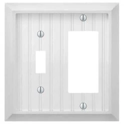 Cottage 2 Gang 1-Toggle and 1-Rocker Composite Wall Plate - White by AMERELLE
