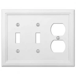 Elly 3 Gang 2-Toggle and 1-Duplex Composite Wall Plate - White by AMERELLE