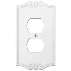 Charleston White 1-Gang Duplex Outlet Composite Wall Plate (4-Pack) by AMERELLE