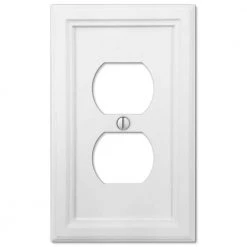 Elly 1 Gang Duplex Composite Wall Plate - White by AMERELLE