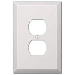 Oversized 1 Gang Duplex Steel Wall Plate - White by AMERELLE