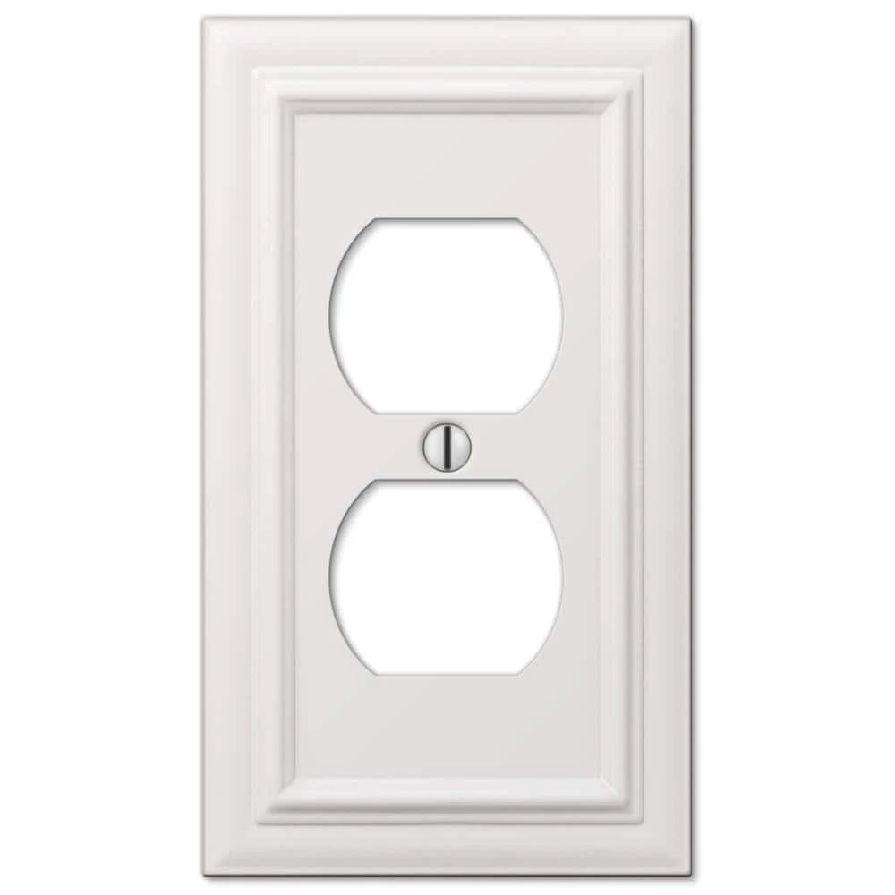 Continental 1 Gang Duplex Metal Wall Plate - White by AMERELLE 1 Continental 1 Gang Duplex Metal Wall Plate - White by AMERELLE