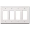 Ascher 4 Gang Rocker Steel Wall Plate - White by AMERELLE
