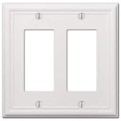 Ascher 2 Gang Rocker Steel Wall Plate - White by AMERELLE