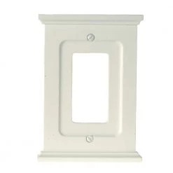 Mantel 1 Gang Rocker Wood Wall Plate - White by AMERELLE
