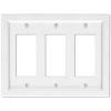 Woodmore 3 Gang Rocker Wood Wall Plate - White by AMERELLE