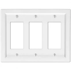 Woodmore 3 Gang Rocker Wood Wall Plate - White by AMERELLE