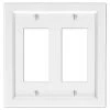 Woodmore 2 Gang Rocker Wood Wall Plate - White by AMERELLE