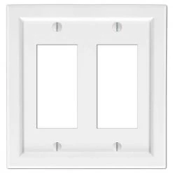 Woodmore 2 Gang Rocker Wood Wall Plate - White by AMERELLE