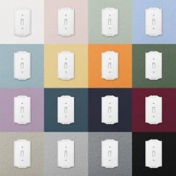 Charleston 1 Gang Rocker Composite Wall Plate - White by AMERELLE -AMERELLE Sales white amerelle rocker light switch plates 39rw 66 1000