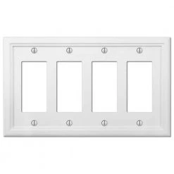 Elly 4 Gang Rocker Composite Wall Plate - White by AMERELLE