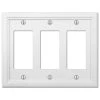 Elly 3 Gang Rocker Composite Wall Plate - White by AMERELLE