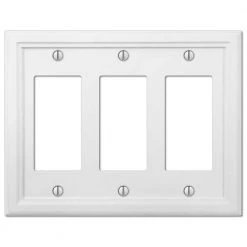 Elly 3 Gang Rocker Composite Wall Plate - White by AMERELLE