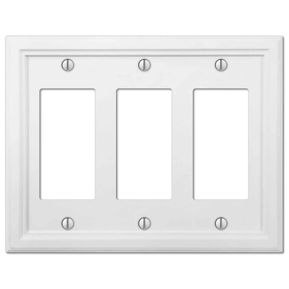 Elly 3 Gang Rocker Composite Wall Plate - White by AMERELLE 1 Elly 3 Gang Rocker Composite Wall Plate - White by AMERELLE