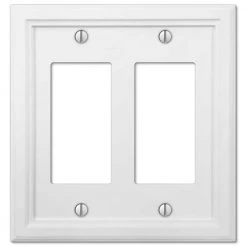 Elly 2 Gang Rocker Composite Wall Plate - White by AMERELLE