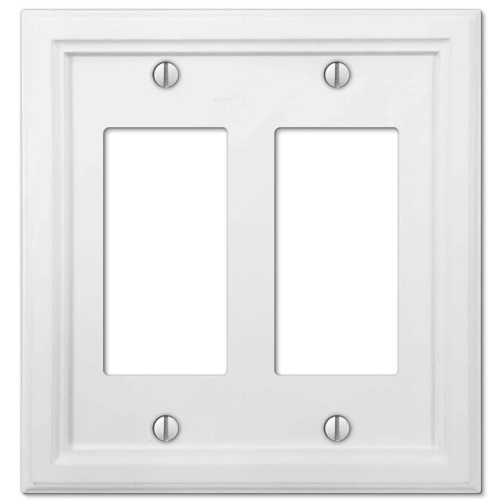 Elly 2 Gang Rocker Composite Wall Plate - White by AMERELLE 1 Elly 2 Gang Rocker Composite Wall Plate - White by AMERELLE