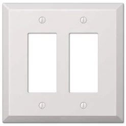 Oversized 2 Gang Rocker Steel Wall Plate - White by AMERELLE