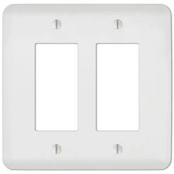 Perry 2 Gang Rocker Steel Wall Plate - White by AMERELLE