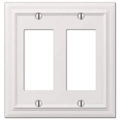 Continental 2 Gang Rocker Metal Wall Plate - White by AMERELLE