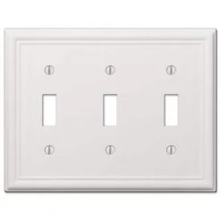 Ascher 3 Gang Toggle Steel Wall Plate - White by AMERELLE