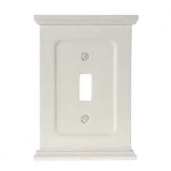 Mantel 1 Gang Toggle Wood Wall Plate - White by AMERELLE
