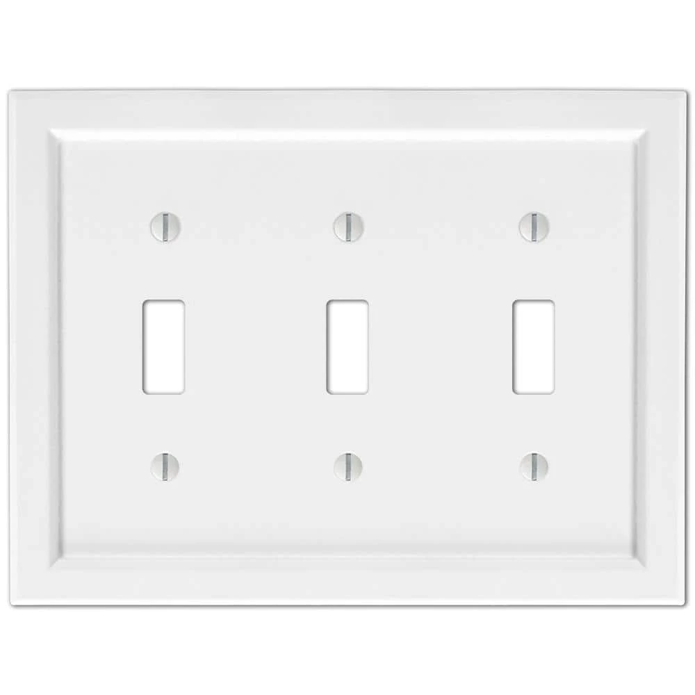 Woodmore 3 Gang Toggle Wood Wall Plate - White by AMERELLE 1 Woodmore 3 Gang Toggle Wood Wall Plate - White by AMERELLE