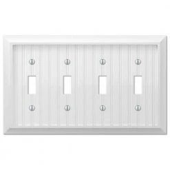 Cottage 4 Gang Toggle Composite Wall Plate - White by AMERELLE