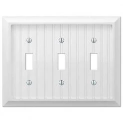 Cottage 3 Gang Toggle Composite Wall Plate - White by AMERELLE