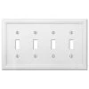 Elly 4 Gang Toggle Composite Wall Plate - White by AMERELLE