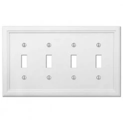 Elly 4 Gang Toggle Composite Wall Plate - White by AMERELLE