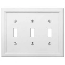 Elly 3 Gang Toggle Composite Wall Plate - White by AMERELLE