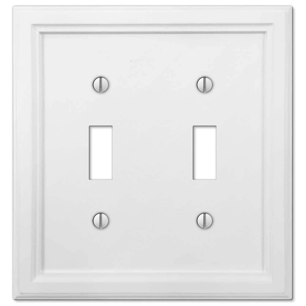 Elly 2 Gang Toggle Composite Wall Plate - White by AMERELLE 1 Elly 2 Gang Toggle Composite Wall Plate - White by AMERELLE