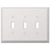 Oversized 3 Gang Toggle Steel Wall Plate - White by AMERELLE