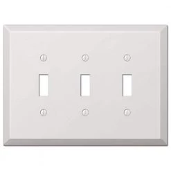 Oversized 3 Gang Toggle Steel Wall Plate - White by AMERELLE