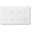 Declan 4 Gang Toggle Steel Wall Plate - White by AMERELLE