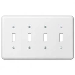 Declan 4 Gang Toggle Steel Wall Plate - White by AMERELLE