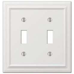Continental 2 Gang Toggle Metal Wall Plate - White by AMERELLE