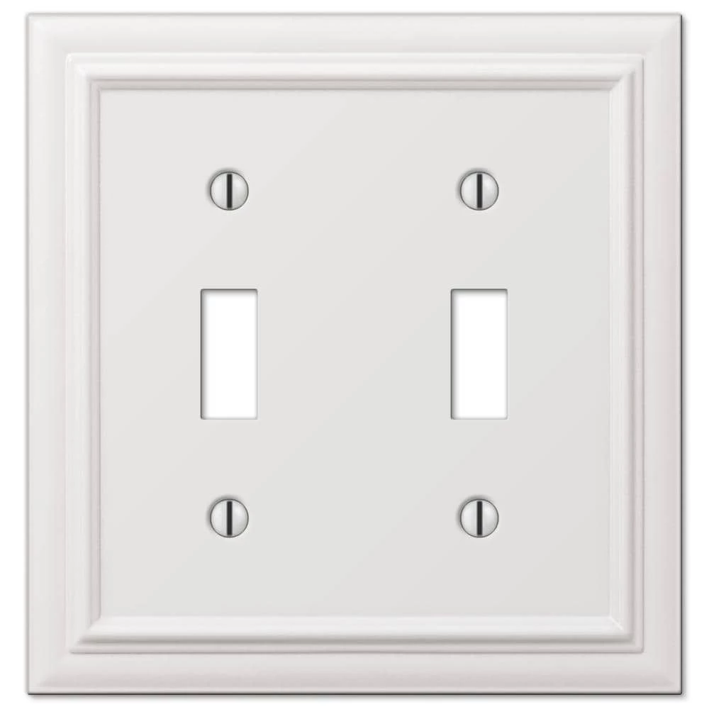Continental 2 Gang Toggle Metal Wall Plate - White by AMERELLE 1 Continental 2 Gang Toggle Metal Wall Plate - White by AMERELLE
