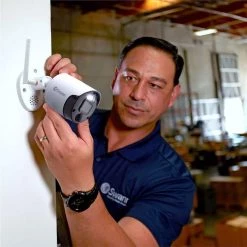 8-Channel 1080p 1TB PoE Cat5 NVR Security Camera System with 4 WiFi Bullet Cameras by Swann -AMERELLE Sales white swann wired security camera systems swnvk 500kh4 us 4f 1000