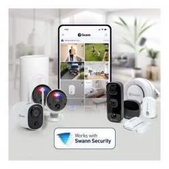 Fortify Wired 1080p Wi-Fi Indoor/Outdoor Smart Home Security Cameras (4-Pack) by Swann -AMERELLE Sales white swann wireless security cameras swififourtify4 fa 1000