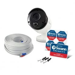 4K True Detect White Add-On Bullet Camera by Swann -AMERELLE Sales white swann wireless security cameras swpro 4kmsb us fa 1000