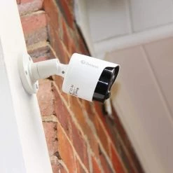 5MP Wired Bullet Security Camera with PIR Motion Sensor and 100 ft. of Night vision by Swann -AMERELLE Sales white swann wireless security cameras swpro 5mpmsb 4f 1000