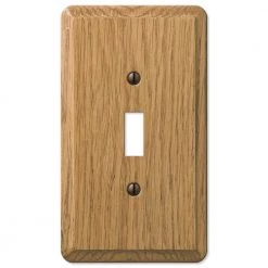 Contemporary 1 Gang Toggle Wood Wall Plate - Light Oak by AMERELLE